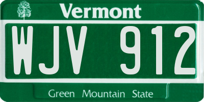 VT license plate WJV912