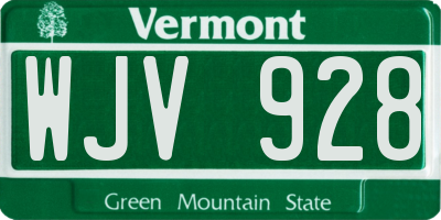 VT license plate WJV928