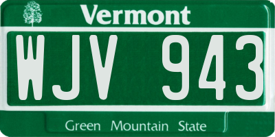 VT license plate WJV943