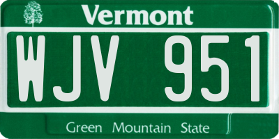 VT license plate WJV951