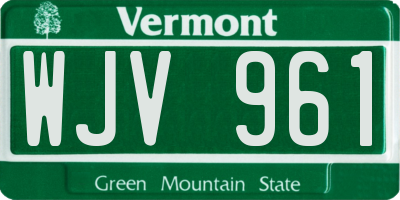 VT license plate WJV961