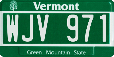VT license plate WJV971