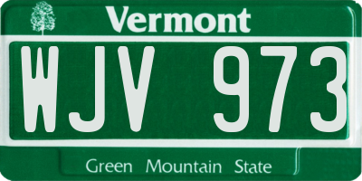 VT license plate WJV973