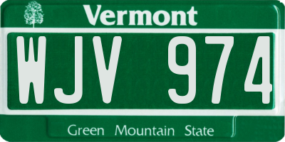 VT license plate WJV974
