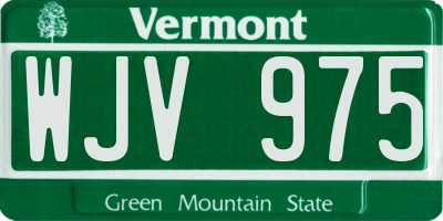 VT license plate WJV975