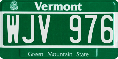 VT license plate WJV976