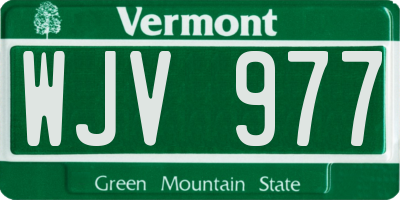 VT license plate WJV977