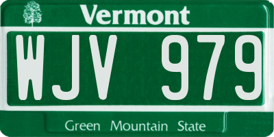 VT license plate WJV979