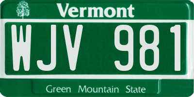 VT license plate WJV981