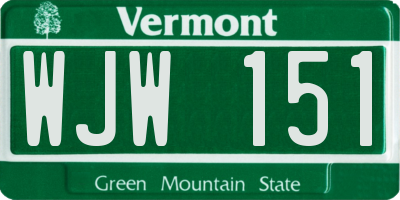 VT license plate WJW151