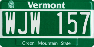 VT license plate WJW157