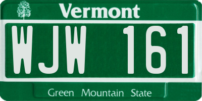VT license plate WJW161