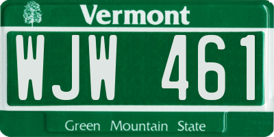 VT license plate WJW461