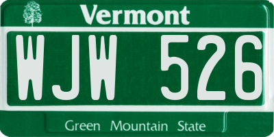 VT license plate WJW526