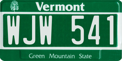 VT license plate WJW541