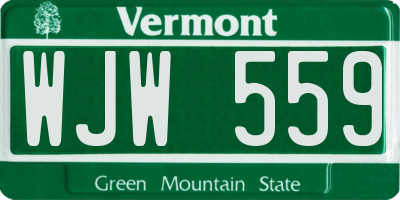 VT license plate WJW559