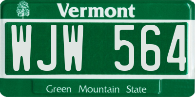 VT license plate WJW564