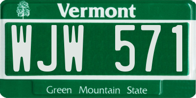 VT license plate WJW571