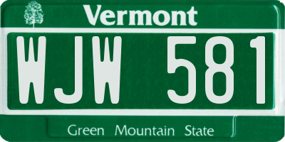 VT license plate WJW581