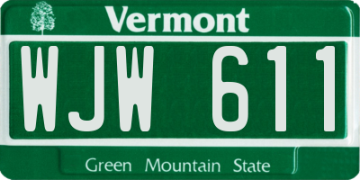 VT license plate WJW611