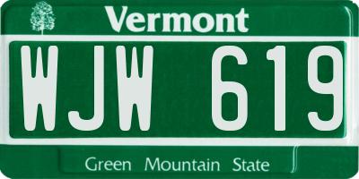 VT license plate WJW619