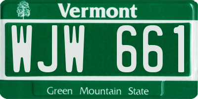 VT license plate WJW661