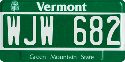 VT license plate WJW682
