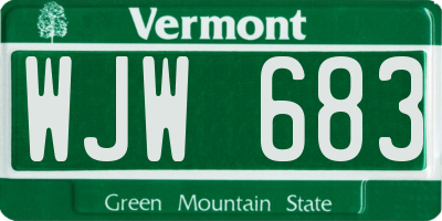 VT license plate WJW683