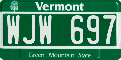 VT license plate WJW697