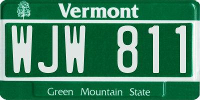 VT license plate WJW811