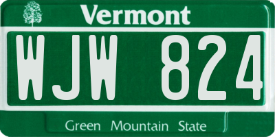VT license plate WJW824