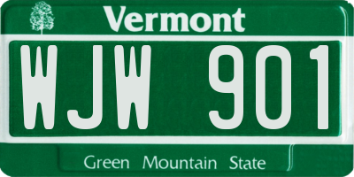 VT license plate WJW901