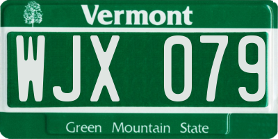 VT license plate WJX079