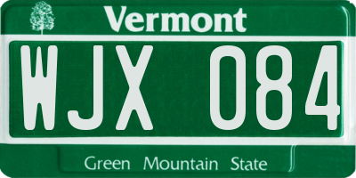 VT license plate WJX084