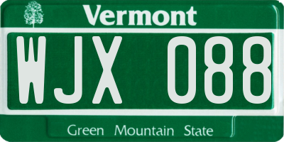 VT license plate WJX088