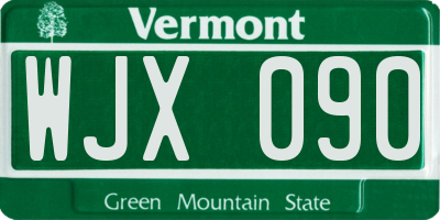 VT license plate WJX090