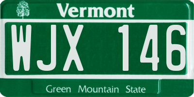 VT license plate WJX146