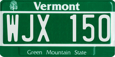 VT license plate WJX150