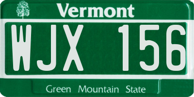 VT license plate WJX156