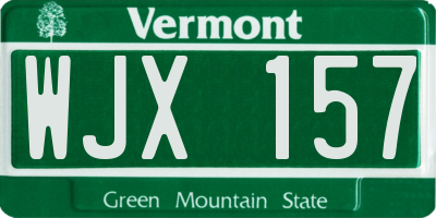 VT license plate WJX157