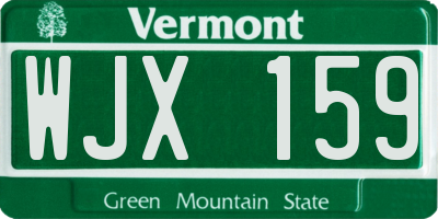 VT license plate WJX159