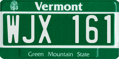 VT license plate WJX161