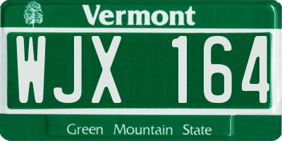 VT license plate WJX164