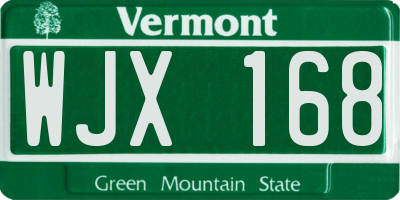 VT license plate WJX168