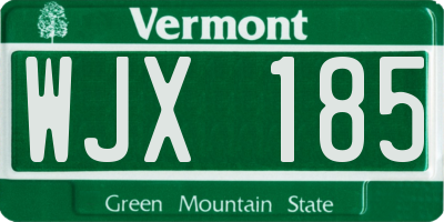 VT license plate WJX185
