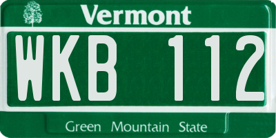 VT license plate WKB112