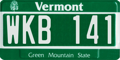 VT license plate WKB141