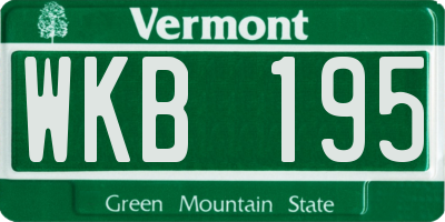 VT license plate WKB195