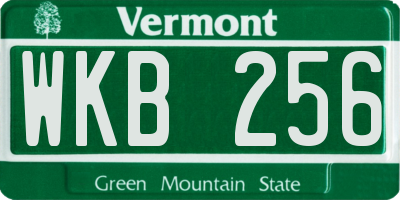 VT license plate WKB256