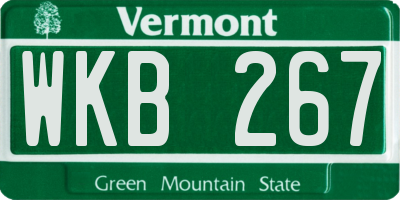 VT license plate WKB267